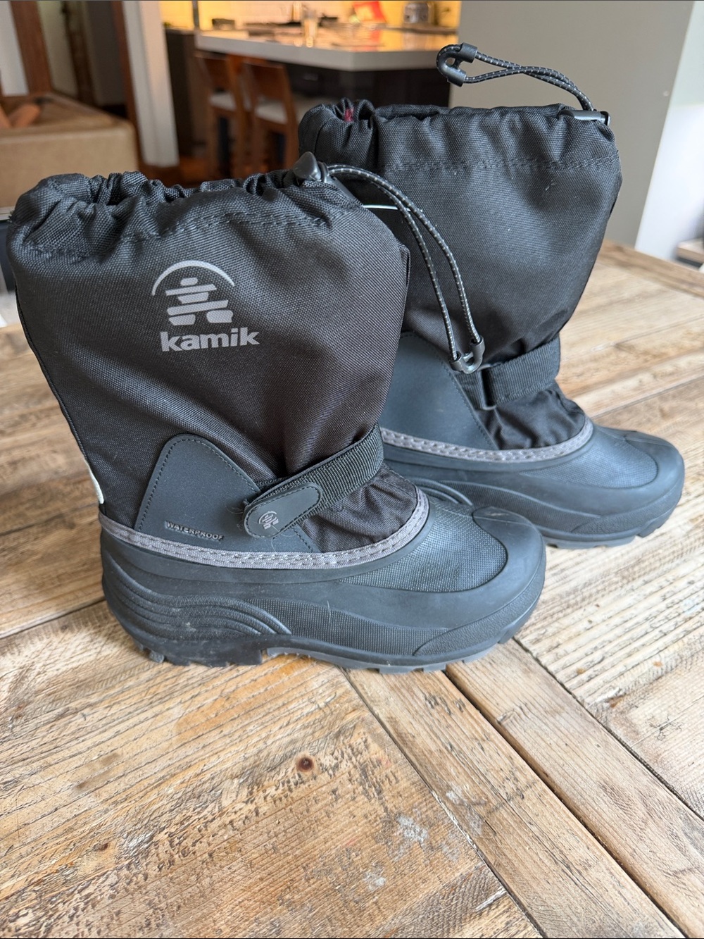 Kamik Black Kids Insulated Snow Boots